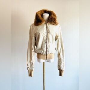 Vintage Gianfranco Ferre Jeans faux fur lined bomber jacket sz L